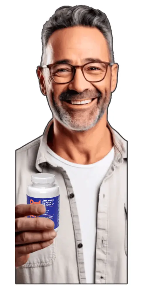 man holding testofuel bottle